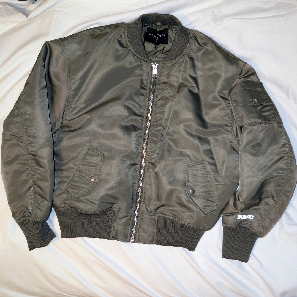 Dark Olive Green Fabletics Bomber Jacket